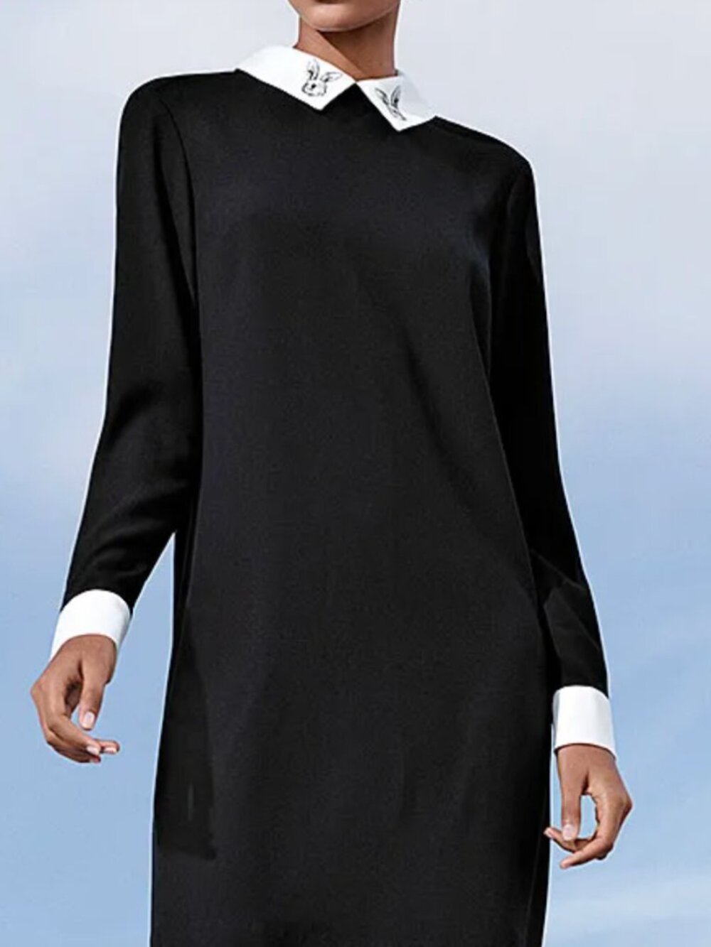 Victoria Beckham for Target Black Rabbit Collared Dress